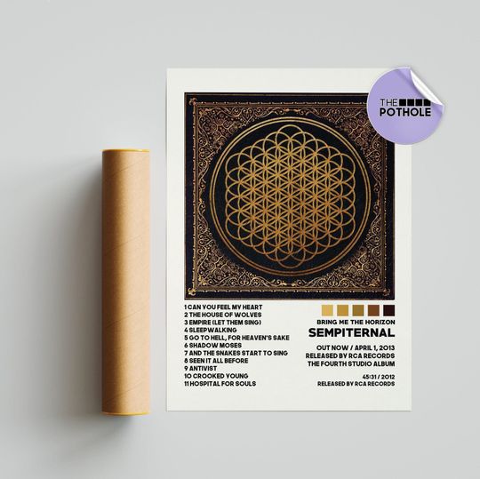 Bring Me the Horizon Posters / Sempiternal Poster, Tracklist Album Cover Poster, Print Wall Art,Bring Me the Horizon, Sempiternal