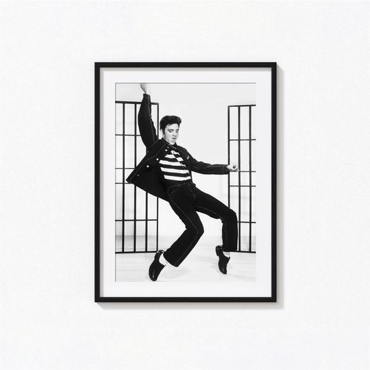 Elvis Presley Posters / Elvis Presley Black and White Wall Art, Album Cover Poster, Home Decor, Photography Prints, Rock and roll