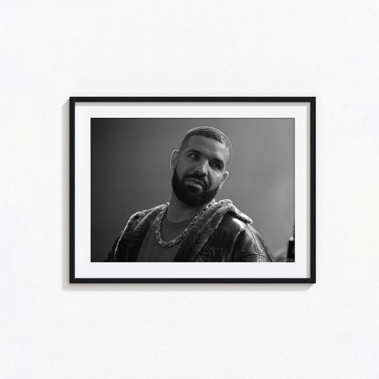 Drake Posters / Drake Black and White Wall Art, Music Poster, Home Decor, Photography Prints, Rapper Poster