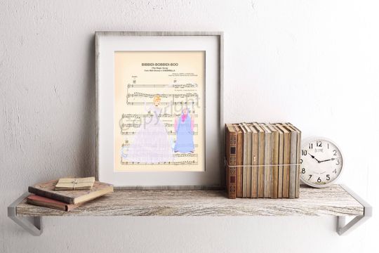 Cinde and Fairy Godmother Bibbidi-Bobbidi-Boo Sheet Music Art Print