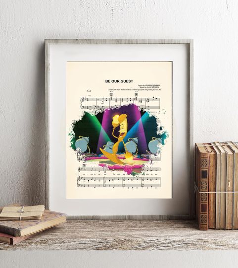 Beauty and the Beast Lumire Be Our Guest Sheet Music Art Print