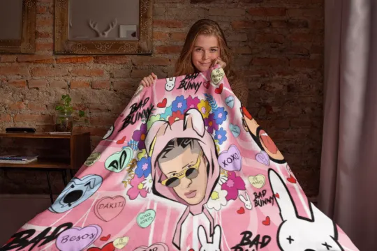 Bad Bunny Home Decor Lightweight Throw Blanket