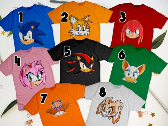Sonic the Hedgehog Shirt, Sonic Group Matching Shirt, Sonic Family Party Shirt, Sonic Birthday Shirt, Sonic Group Matching Shirt