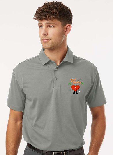 Bad Bunny Heart Polo Shirt, Cute Heart Shirt, Una Navidad Sin Ti Shirt, Trendy Bad Bunny Shirt, Cute Bad Bunny Tee