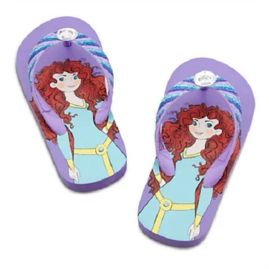 Discover MeRiDa~BRAVE~DeLuXe~JeWeL + GliTTeR~PRINCESS~FLiP FLoPS~NWT~Disney Store~2013