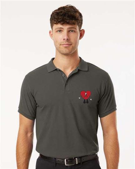 Embroidered Bad Bunny Polo Shirt, Bad Bunny Fan Shirt, Bad Bunny Tee, Bad Bunny Heart Shirt, Un Verano Sin Ti Shirt, Spanish Music Tee
