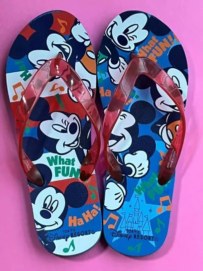 Discover Disney Mickey Beach Sandals Men/Women 10, Blue/Red, 2627cm, Used