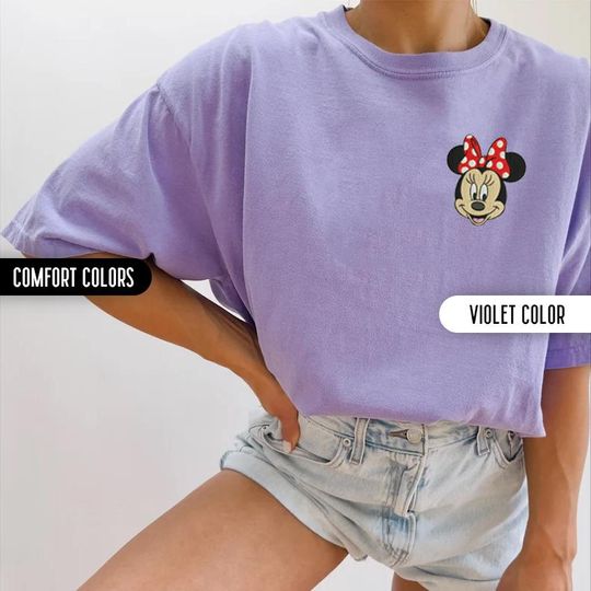 Disney Embroidery Shirt Minnie Mouse Mickey Mouse