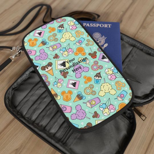 Personalised Passport Holder Disney Park Snacks Inspired Fun Disneyland Disneyworld Cute Disney Lover Travel Case Vacation Accessory Holder