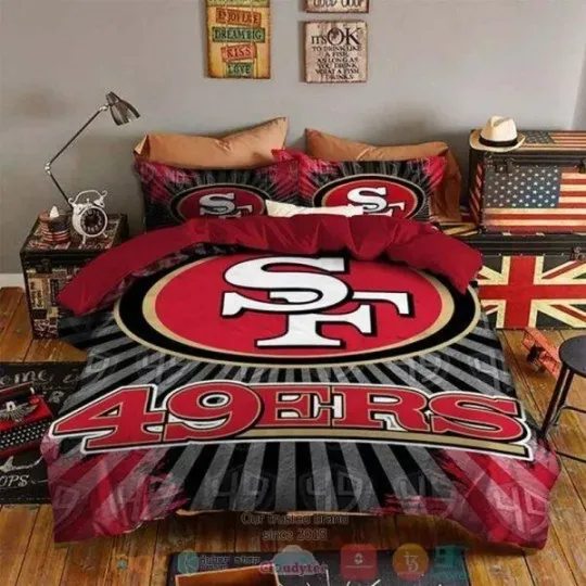 San Francisco 49Ers football Bedding Set ,  Bedding Set 2025  ,  Bedding Set Hot 2025