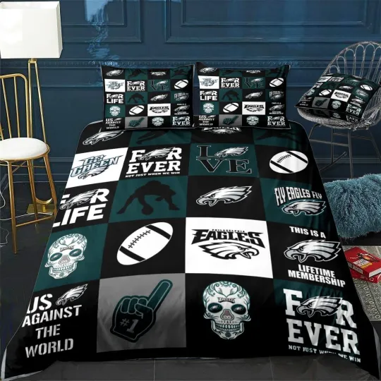 Philadelphia Eagles football Heathered Bedding Set