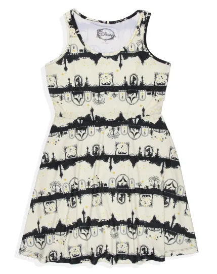 Disney Tangled Womens' Princess Rapunzel Scene Silhouette Skater Dress