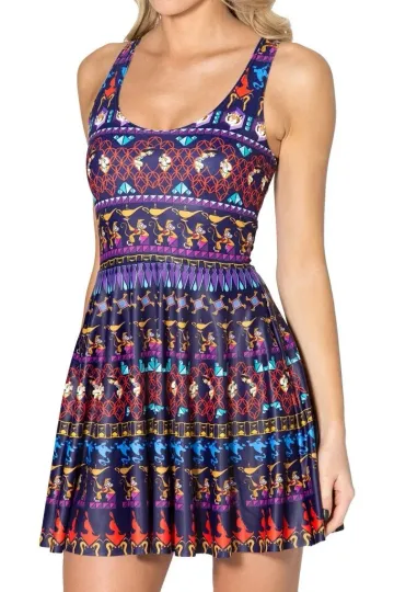 BlackMilk Disney Aladdin A Whole New World Skater Dress Small