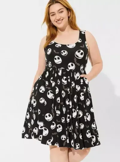Torrid Disney Nightmare Before Christmas Jack Sleeveless Skater Dress Size 5 NWT