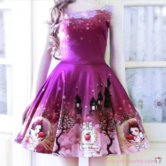 Snow White Skater Dress Chibi bunny AKA Merbunny baby. Large. Disney. See descri