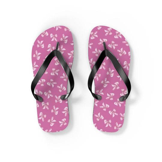 Pink Bow Flip Flops