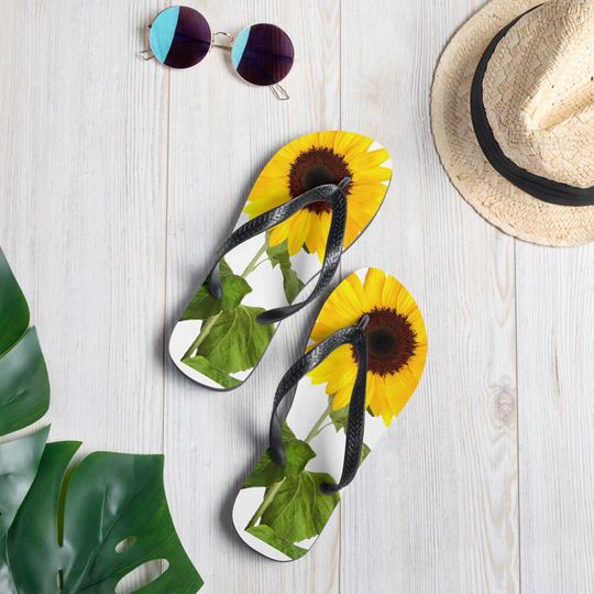 Sunflower Flip-Flops | Flower Flip Flops