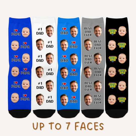 Custom Father's day socks, Custom Face Socks, Personalized socks, Gifts for Dad, Gifts for him, I Love Dad, Best Dad