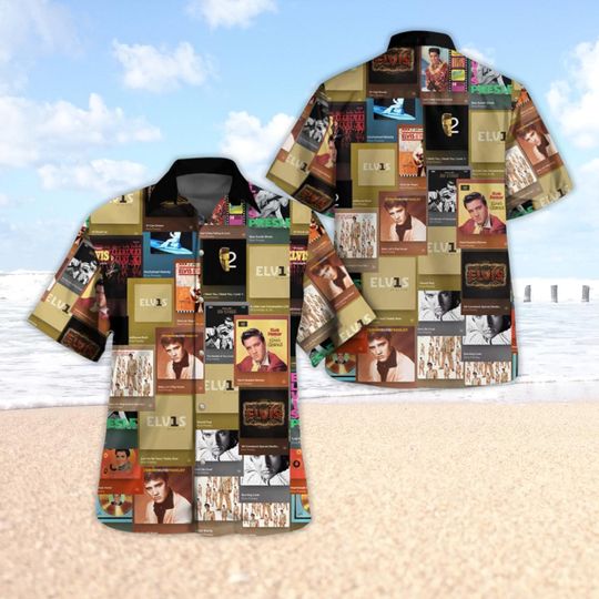 Elvis 90s Vintage Hawaiian Shirt, Elvis 2025 Gift For Fan, Elvis Presley Beach Shirt, Elvis Memories Summer Shirt, Elvis Presley Lover