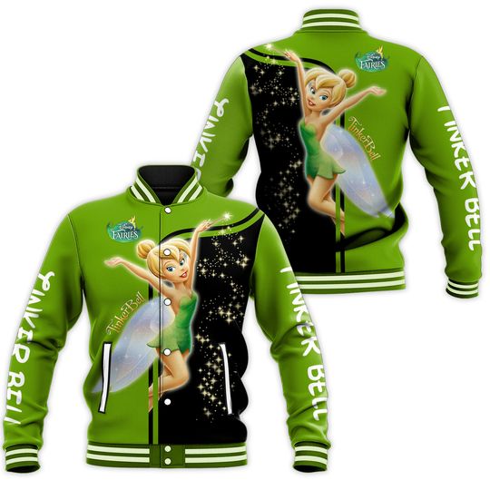 Tinker Bell Baseball Jacket, Disney Tinkerbell Shirt, Tinkerbell 1953 Neverland Jacket