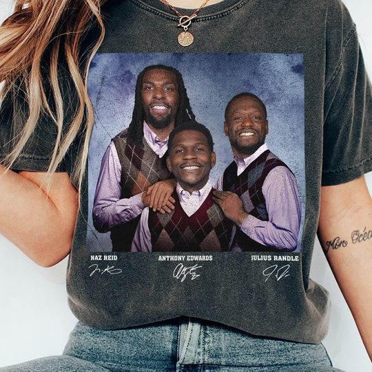 Naz Reid Anthony Edwards Julius Randle Basketball Vintage Shirt, Basketball Funny 90s Shirt