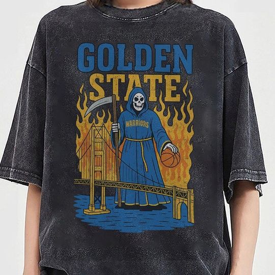 Vintage Golden State Basketball Skull Shirt, Basketball Bootleg 90s Shirt