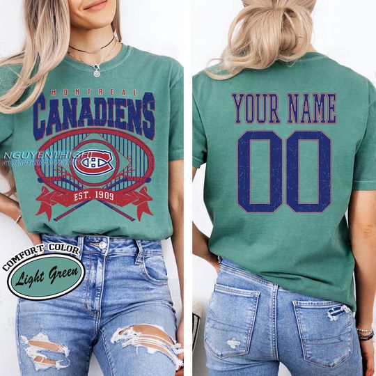 Discover Personalized Montreal Canadiens T-Shirt | Hockey Fans | Custom Number | Retro Team Shirt