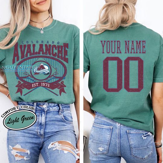 Personalized Colorado Avalanche T-Shirt | Hockey Fans | Custom Number | Retro Team Shirt