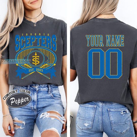 Toronto Sceptres T-shirt, Personalized Name & Number, Vintage Style Women T-Shirt, Gift For Fan Hockey