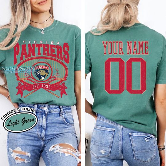 Personalized Florida Panthers T-Shirt | Hockey Fans | Custom Number | Retro Team Shirt