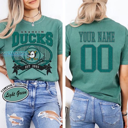 Personalized Anaheim Ducks T-Shirt | Hockey Fans | Custom Number | Retro Team Shirt
