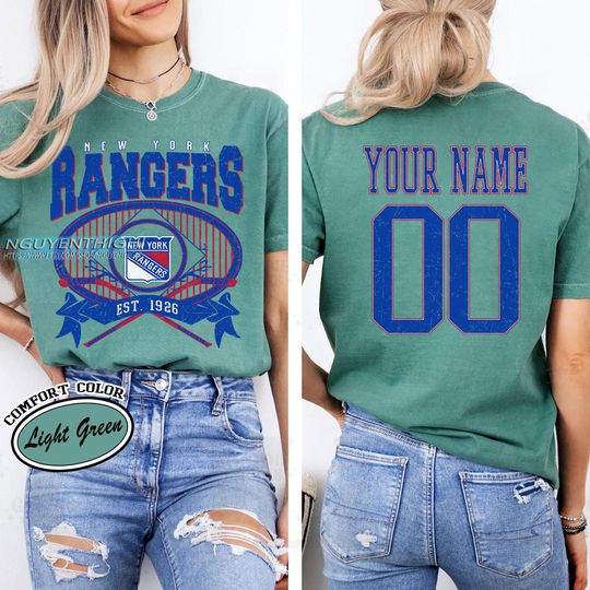 Personalized New York Rangers T-Shirt | Hockey Fans | Custom Number | Retro Team Shirt