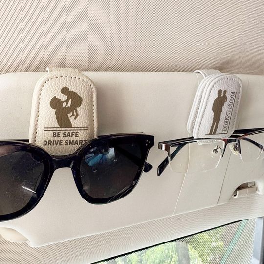 Personalized Car Glasses Holder, Safe Driving Tip Sunglasses Holder, Gift for Dad or Husband, Sun Visor Glasses Clip,Safe Driving Gift