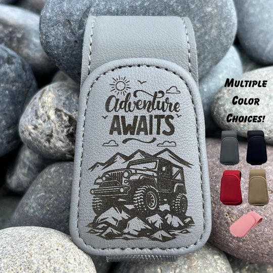 Off Road Vehicle Visor Clip for Sunglasses - Leather - Multiple Colors