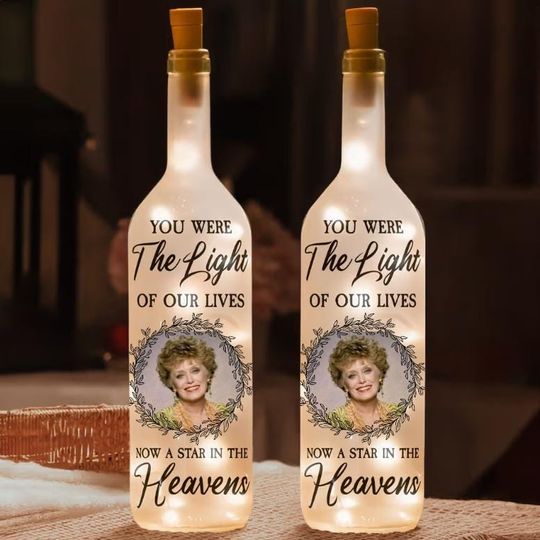 Personalized Father Day Bottle Lamp, You Were The Light Of Our Lives Bottle Light, Father Day Gift Recycled Lamp, Gift For Mom