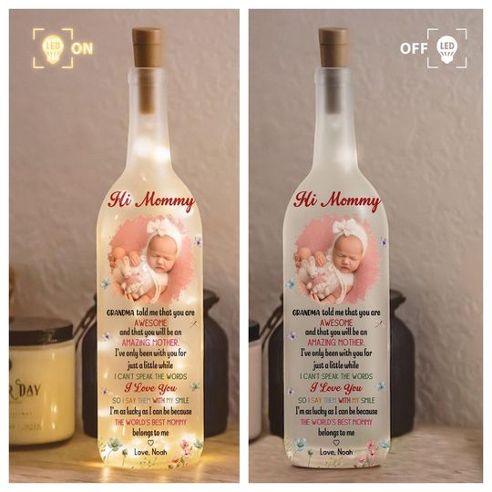 Personalized The Best Mommy Belongs To Me First Mom Bottle Lamp, Custom First Mom Bottle Light, Mommy Recycled Bottle, Mother Day Gift