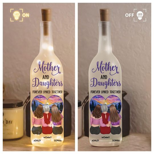 Personalized Father and Daughter Bottle Lamp - Father's Day Gift