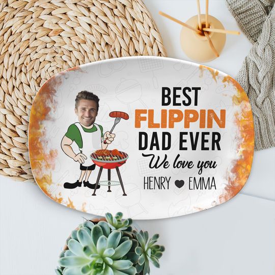 Personalized Dad Grilling Plate, Custom BBQ Platter, Fathers Day Gift, Grill Plate Gift From Kids, Papa Gift, Daddy 2025, Grandpa Plate