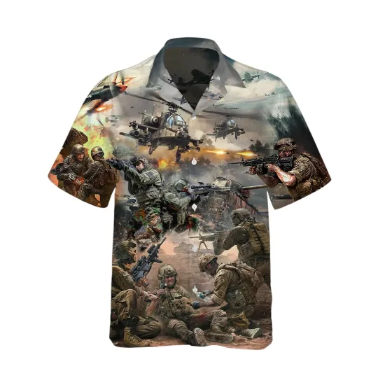 Discover Us Veteran Soldier American Hawaiian Shirt Unisex Adult