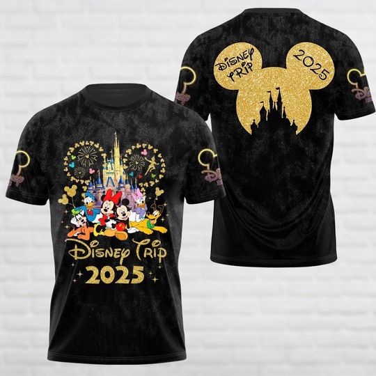 Disney Trip 2025 Shirt, Mickey And Friends 3D Hoodie, Disney All Characters Shirts, Disney Castles Shirts, Magic Kingdom Shirt