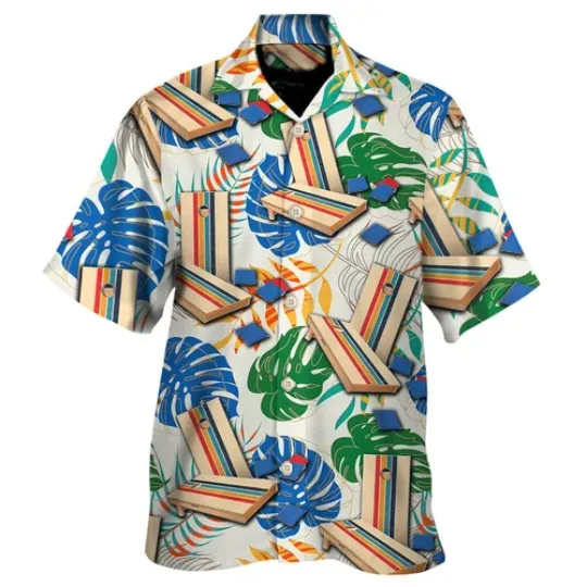 Cornhole Retro Tropical Hawaiian Shirt