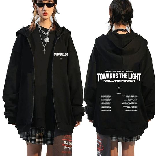 2025 Ateez World Tour Towards The Light: Will To Power Zipper Hoodies