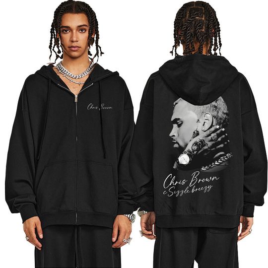 Chris Brown Breezy Bowl XX Tour 2025 Double Sided Zip Hoodie