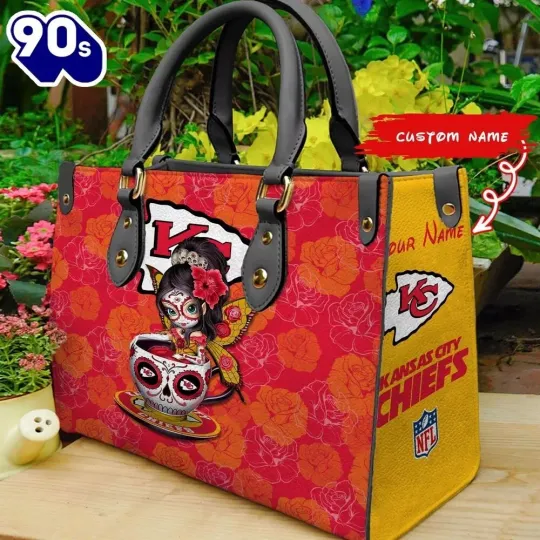 Personalized Kansas City Football Team KC Chiefss Leather Handbag Gift