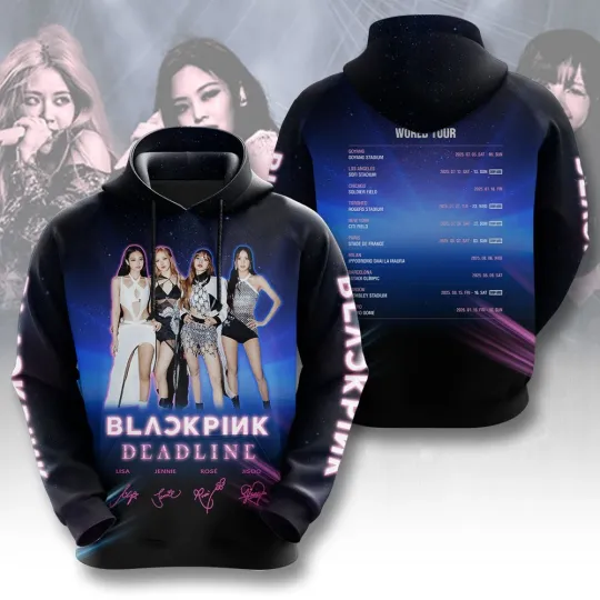 World Tour 2025 Blackpink Band 3D Hoodie