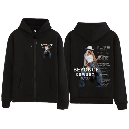 Cowboy Carter Act Album Beyonce 2025 Tour Zip Up Hoodie