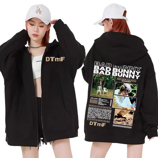 DTMF Debí Tirar Más Fotos 2025 Zipper Hoodie Bad Bunny New Album