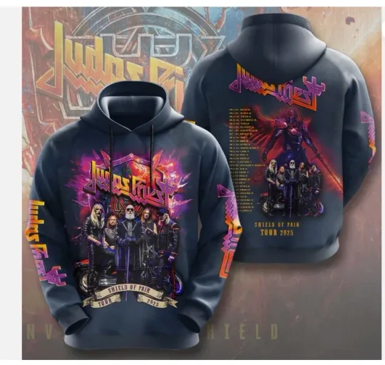 Tour 2025 SHEILD OF PAIN Shirt Judas Priest Hoodie 3d