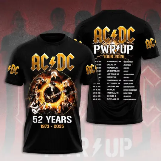 ACACDCPwr Up Tour Two Sided Shirt, Rock Band Shirt, Pwr Up Tour 2025