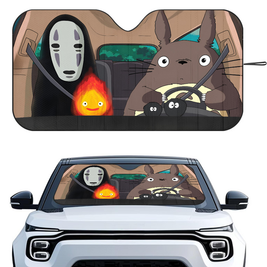 Totoro and No Face Car Sunshade